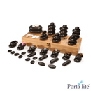 64 Piece Hot Stone Massage Set with Bamboo Presentation Box